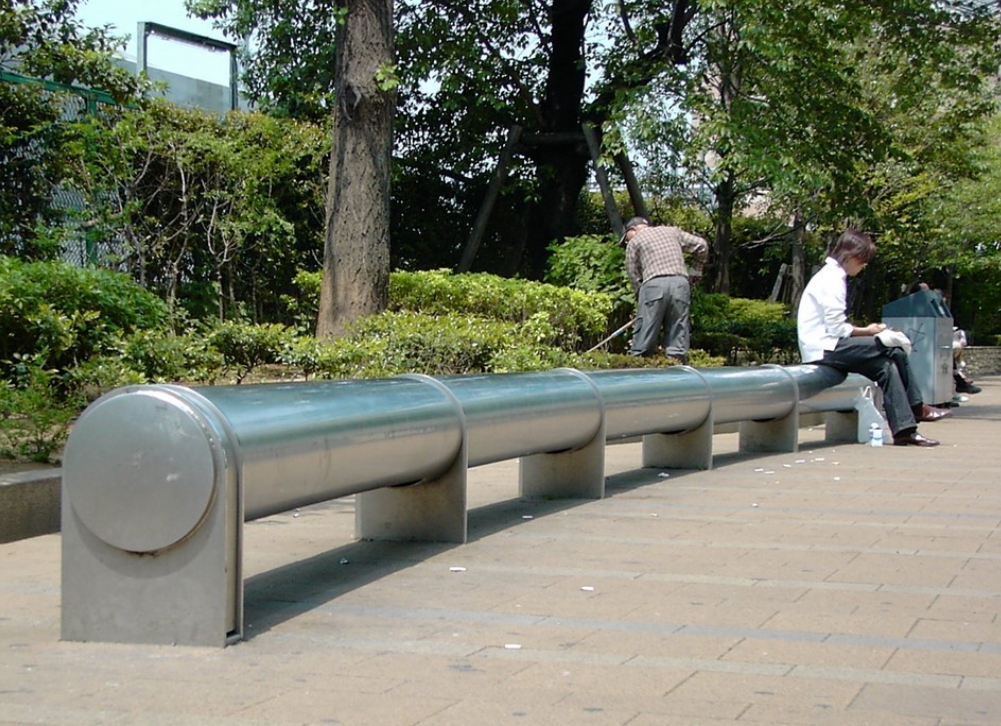 Metal benches in Tokyo
